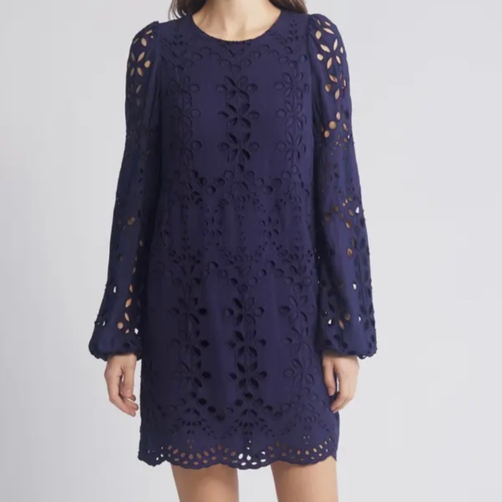 Alyna Long Sleeve Eyelet Dress - Lily Pulitzer